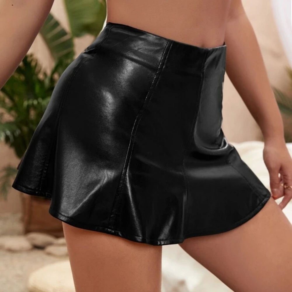 Shein Leather Skort Size L